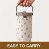 Midnight Bloom Floral Tumbler – 900ML Insulated Travel Mug with Handle