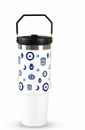 Midnight Nazar Tumbler – Evil Eye Insulated Travel Mug (Black Edition)