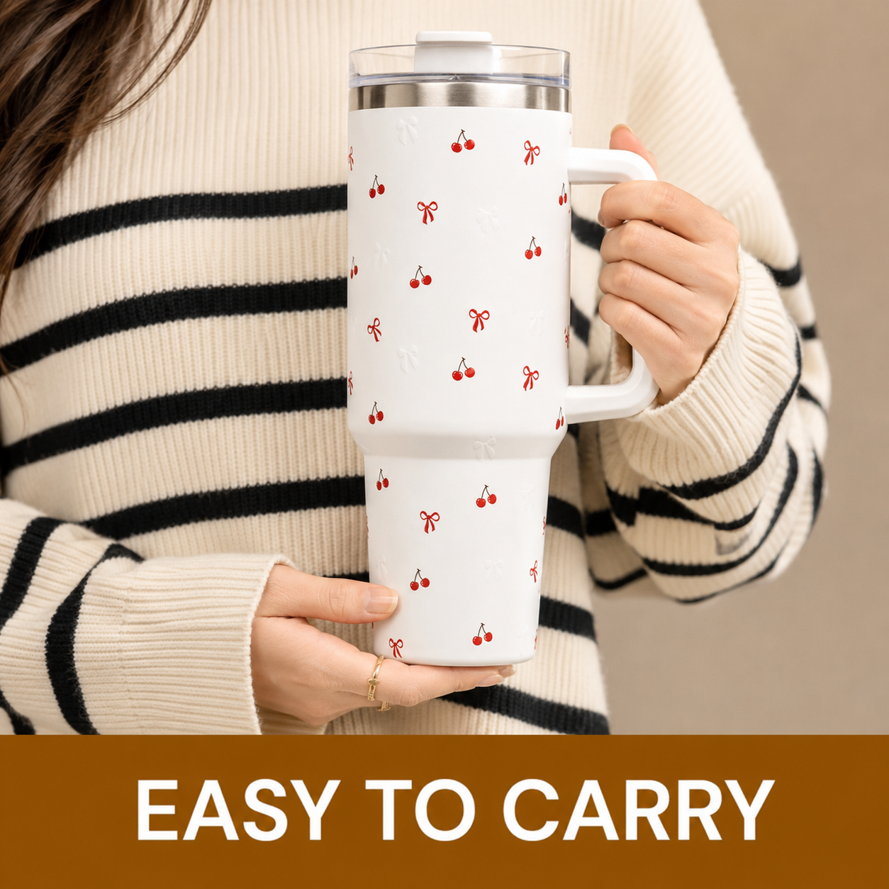 Minimal Cherry Coquette Travel Tumbler
