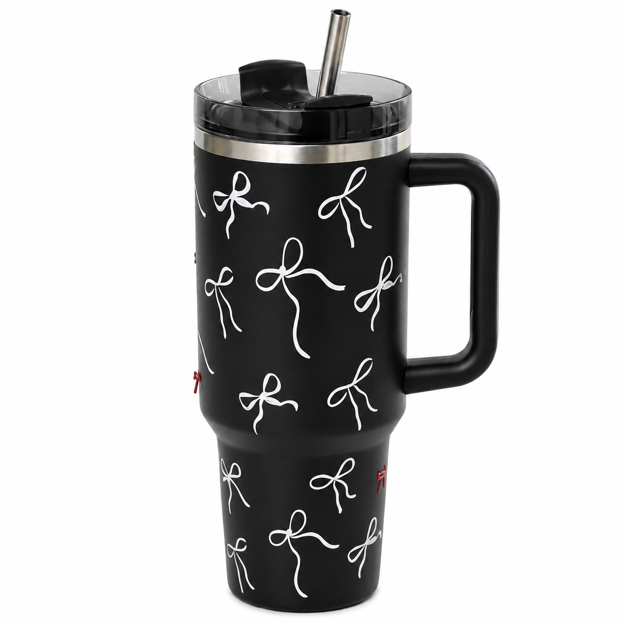 Black Bow Aesthetic Travel Tumbler