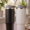 900ML Premium Stainless Steel Insulated Tumbler with Handle & Straw