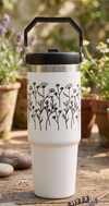 Minimalist Wildflower Travel Tumbler