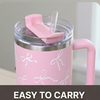 Pink Bow Aesthetic Travel Tumbler