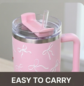 Pink Bow Aesthetic Travel Tumbler