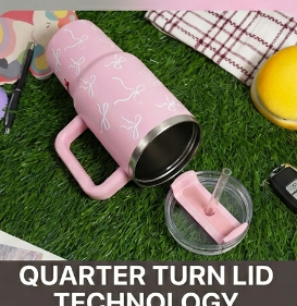 Pink Bow Aesthetic Travel Tumbler