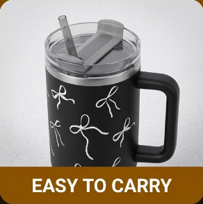 Black Bow Aesthetic Travel Tumbler